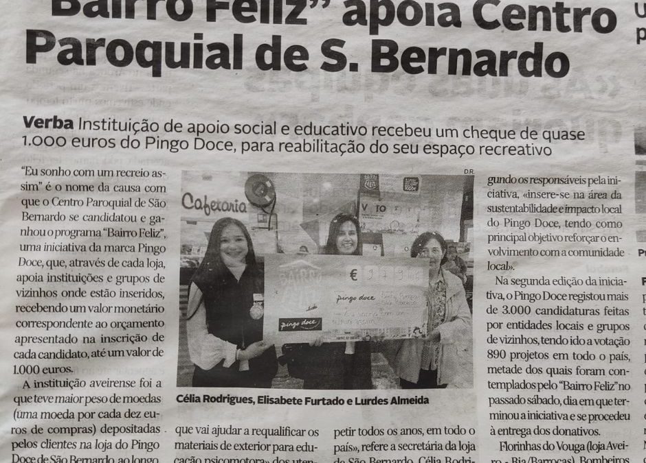 Centro Paroquial de São Bernardo Recebe Apoio do Programa “Bairro Feliz”